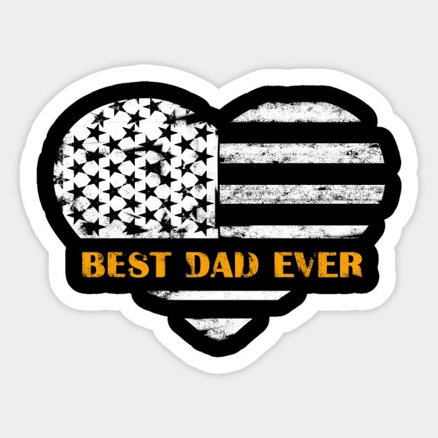 American Flag, Father's Day Gift, Best Dad Ever, For Daddy Sticker by clothluxe